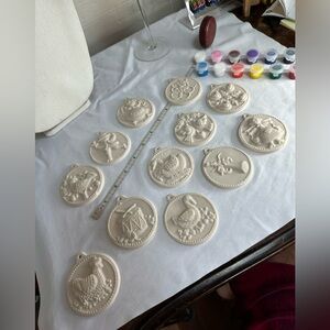 12 Days of Christmas DIY holiday plaster ornaments